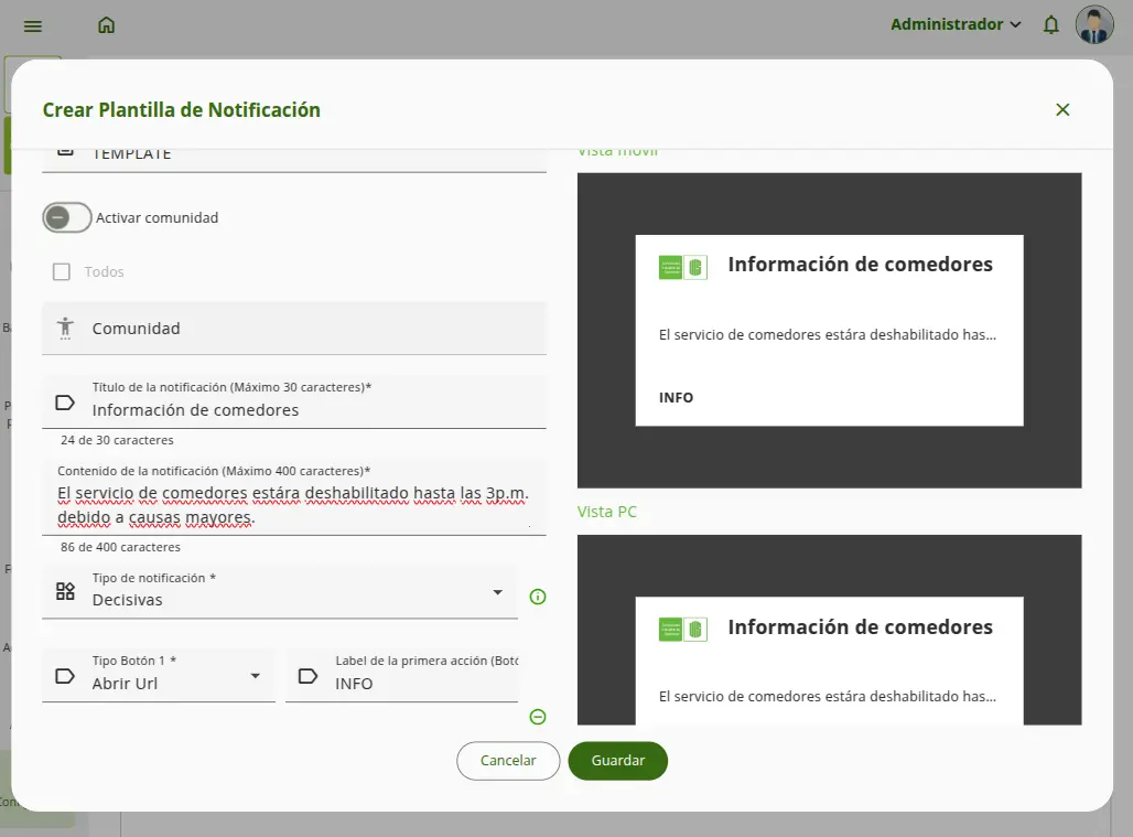 Imagen de Templates de <br /> notificaciones push