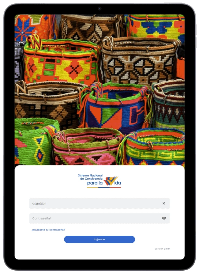 Imagen de una interfaz de App SNCPV