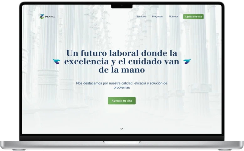 Imagen del sitio web de PENSAL S.A.S